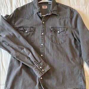 Levi's Men's Charcoal Button Down Shirt